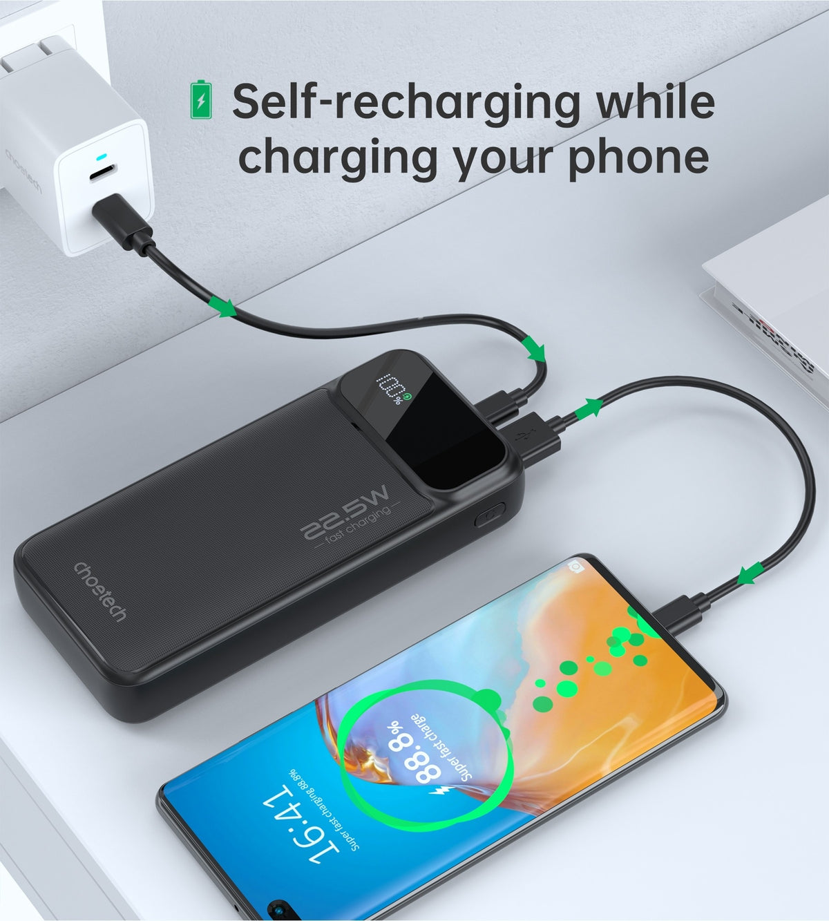 CHOETECH B729 | 20000mAh Power Bank | PD22.5W | Digital Display