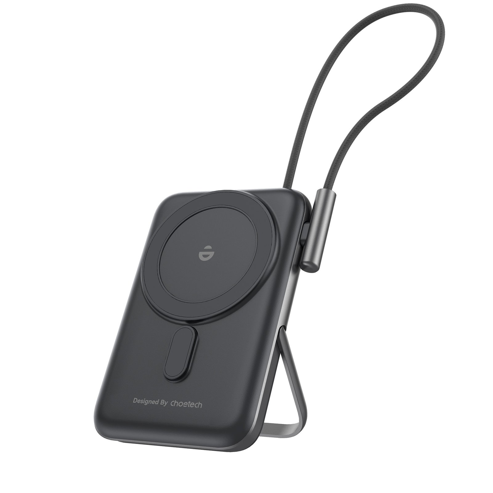CHOETECH B735-BK 10000mAh 20W MagLeap Wireless Power Bank | Black | Phone Holder | Build-in Cable