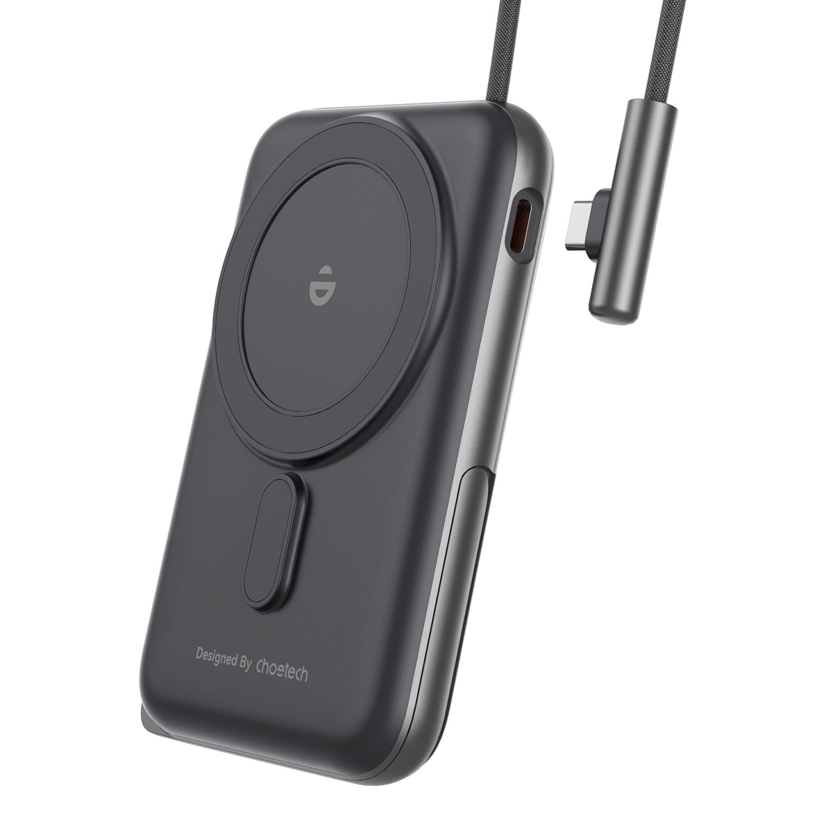 CHOETECH B735-BK 10000mAh 20W MagLeap Wireless Power Bank | Black | Phone Holder | Build-in Cable