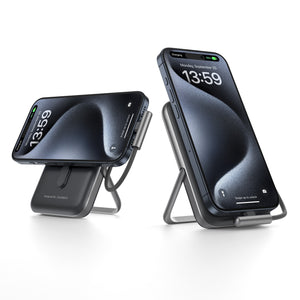 CHOETECH B735-BK 10000mAh 20W MagLeap Wireless Power Bank | Black | Phone Holder | Build-in Cable