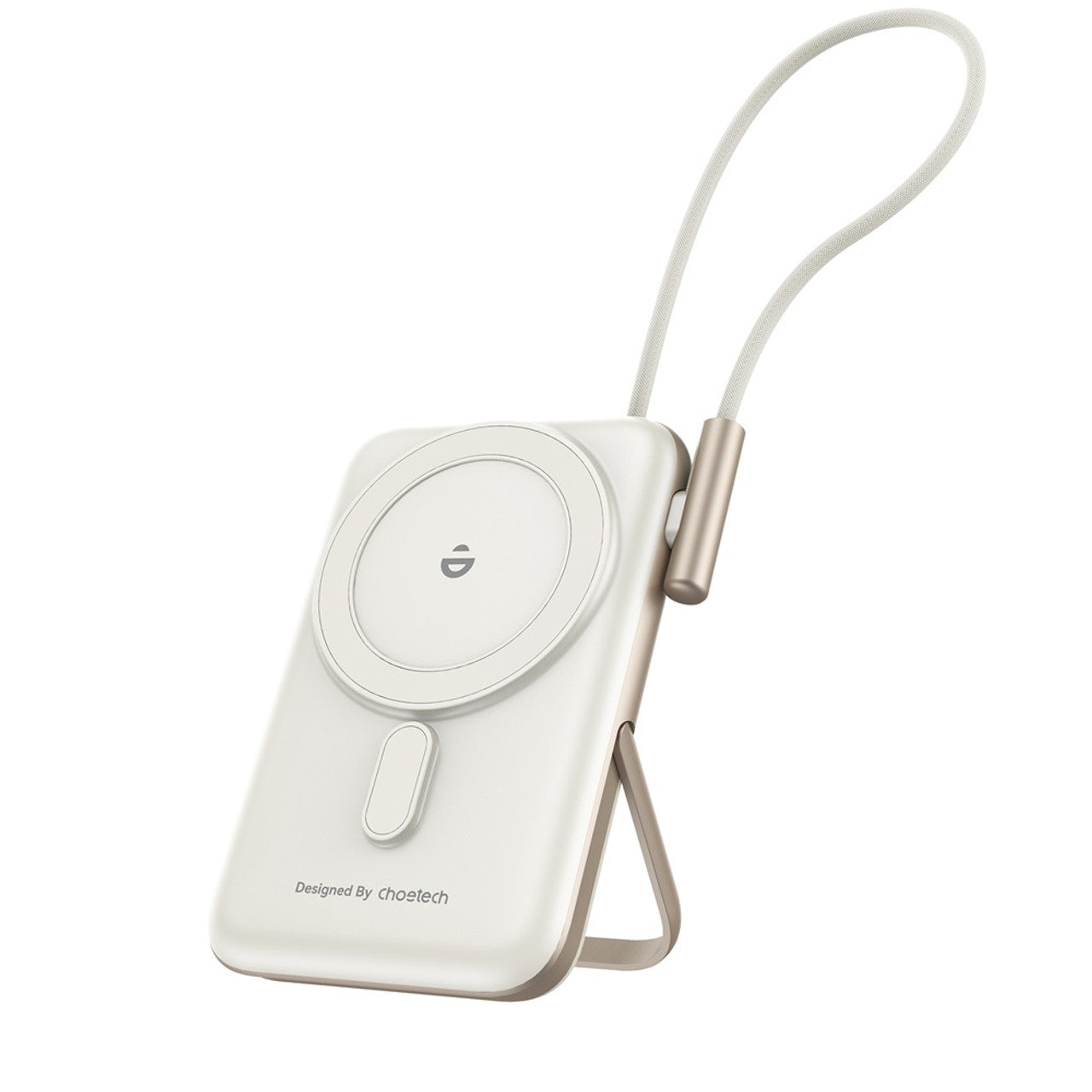 CHOETECH B735-WH 10000mAh 20W MagLeap Wireless Power Bank | White | Phone Holder | Build-in Cable
