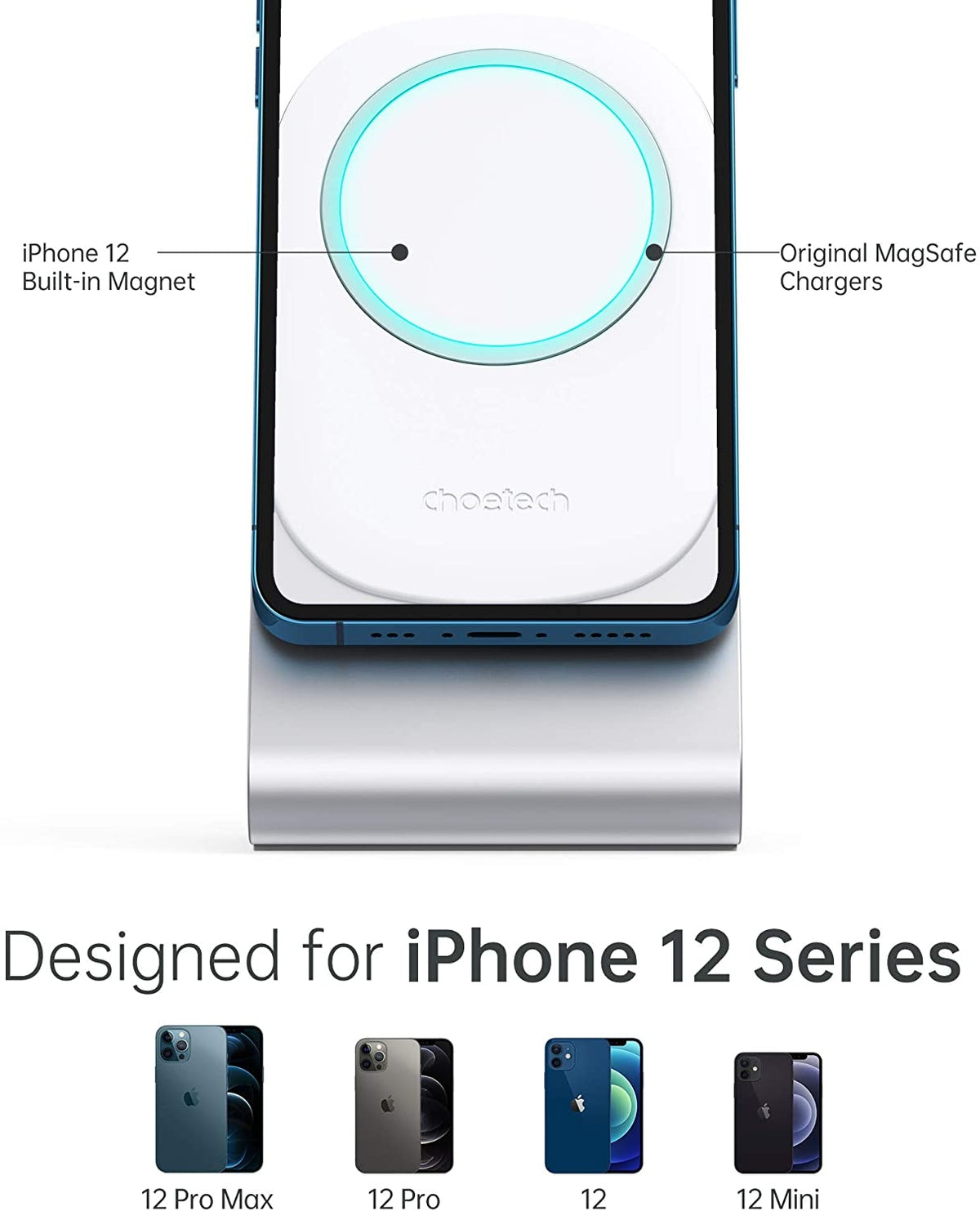 H046 Phone Stand for MagSafe Charger | Aluminum | Stand Only