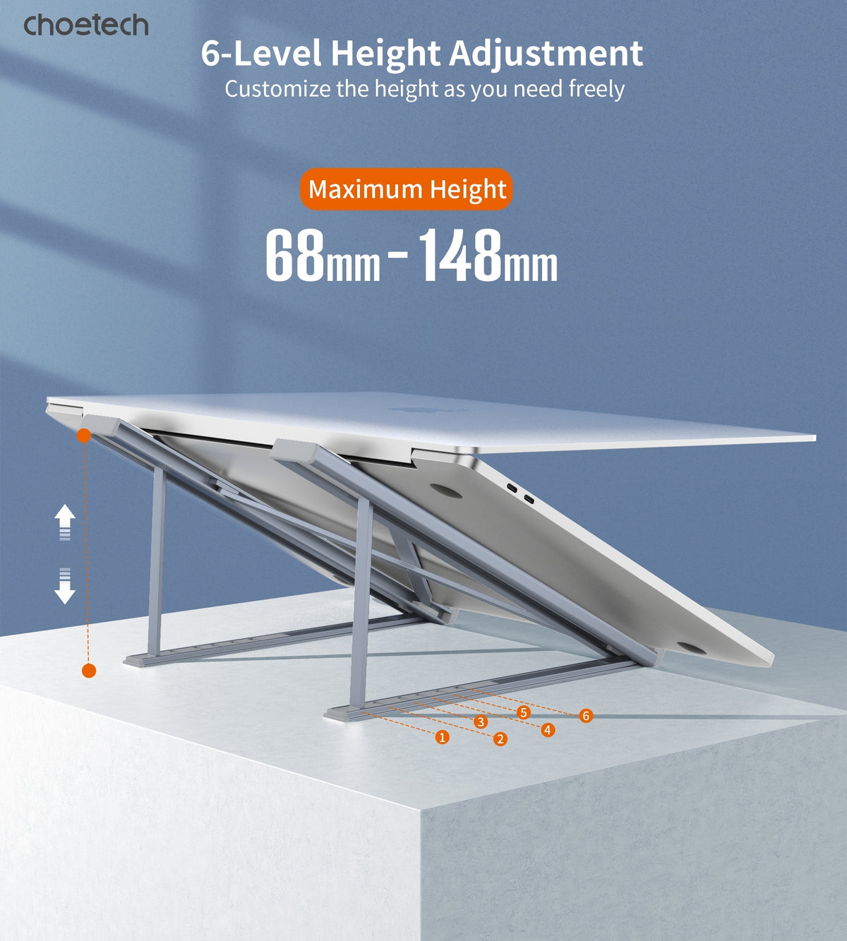H055-GY Aluminum Foldable Laptop Stand