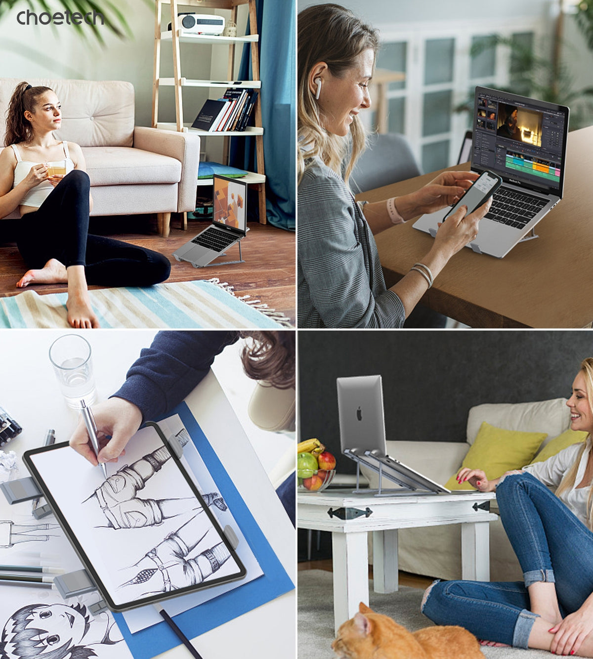 H055-GY Aluminum Foldable Laptop Stand