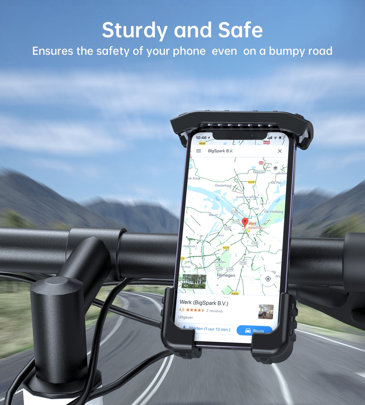 H067-BK Adjustable Mobile Stand for Bicycle | Black