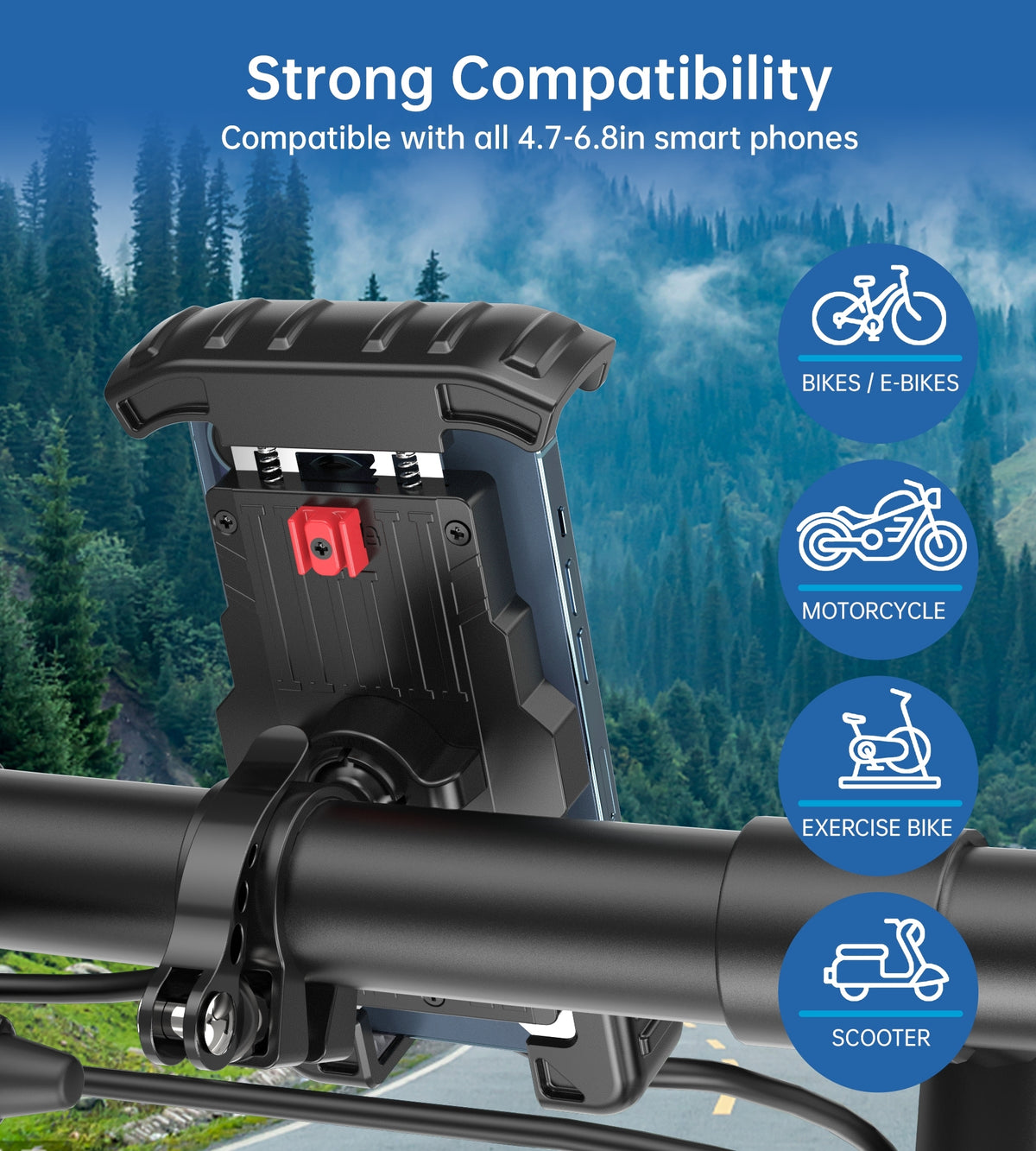 H067-BK Adjustable Mobile Stand for Bicycle | Black