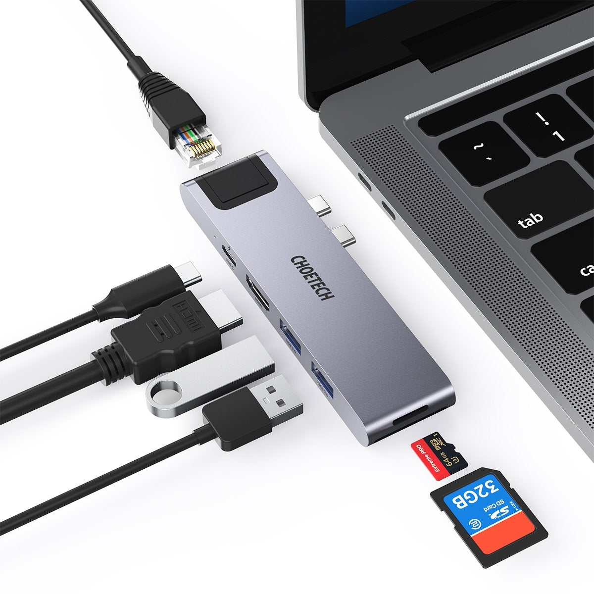 HUB-M24 7-in-2 MacBook Pro/Air USB Adapter | USB-C Hub