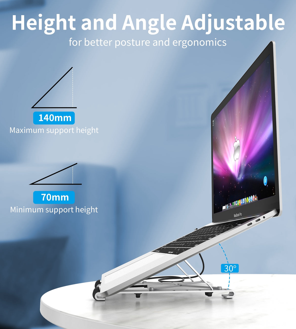 HUB-M43 7-in-1 USB-C Multiport Adapter with Foldable Laptop Stand