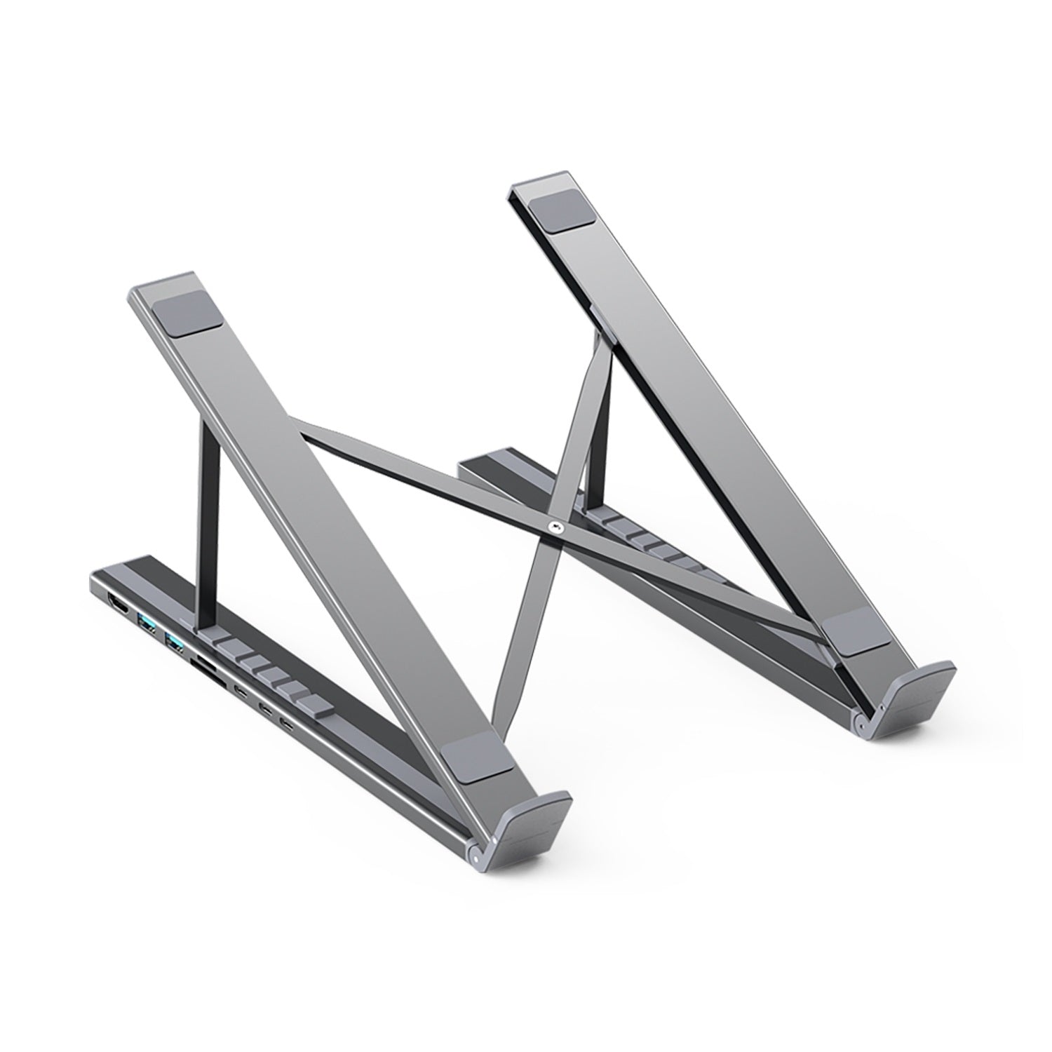 HUB-M48 7-in-1 Hub + Foldable Laptop Stand | USB-C to HDMI 4K | USB-A | TF&SD | USB-C with PD Charging
