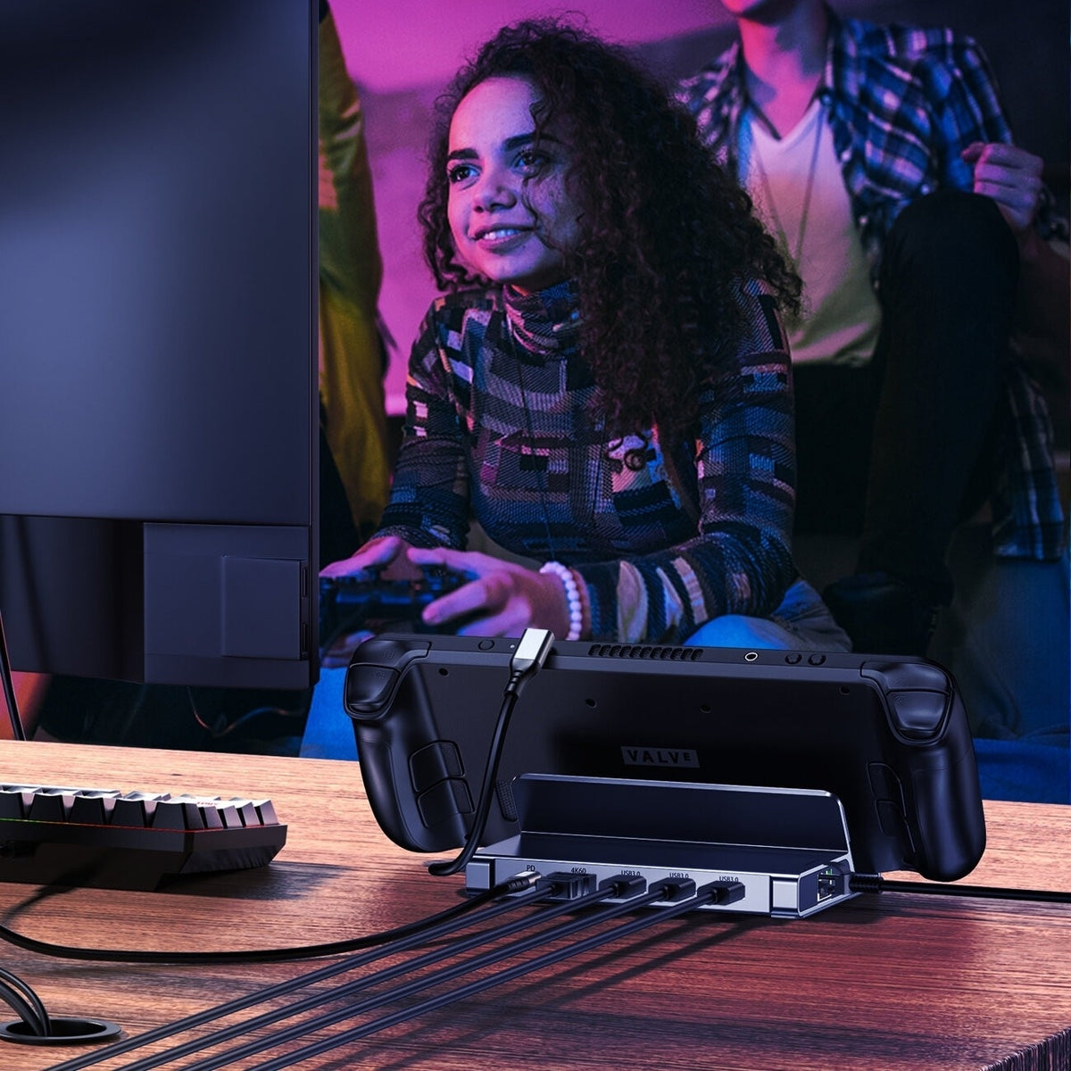HUB-M50 6-in-1 USB-C 100W Aluminum Steam Deck Docking Station