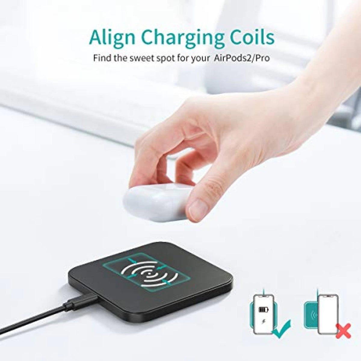 MIX00087 (T524S + T511S) Qi 10W/7.5W Fast Wireless Charging Stand and Pad