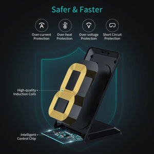 MIX00093 Fast Wireless Charging Stand | 10W | Qi-Certified | T524S | 2-Pack