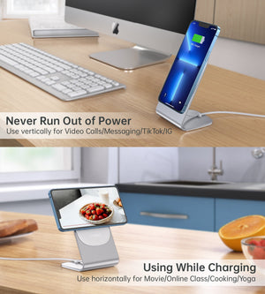 MIX00117SL MagSafe Fast Wireless Charger Stand Holder for iPhone 13/12 (H047 + T517)