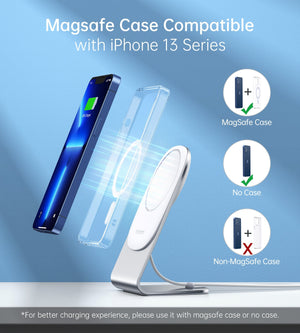 MIX00117SL MagSafe Fast Wireless Charger Stand Holder for iPhone 13/12 (H047 + T517)