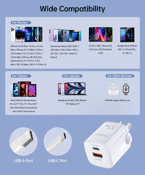 CHOETECH PD5006 | 33W Dual Port Wall Charger