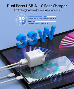 CHOETECH PD5006 | 33W Dual Port Wall Charger