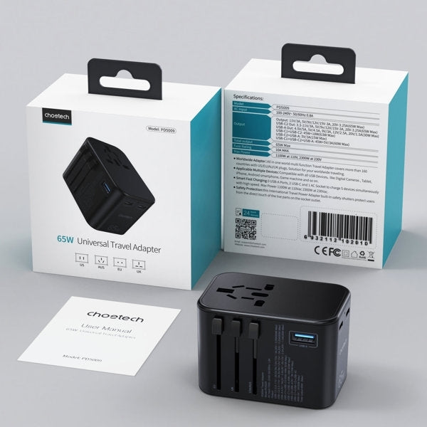 CHOETECH PD5009 | 65W PD Travel Wall Charger