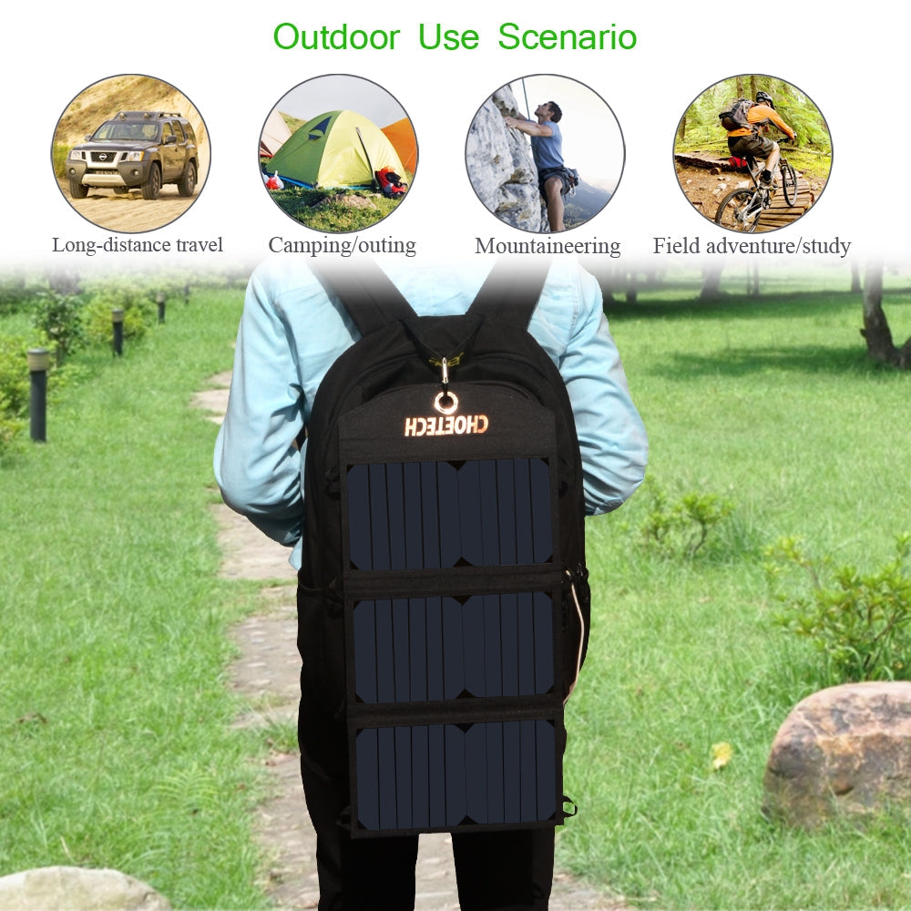 SC001 19W Portable Solar Panel Charger | SunPower Panels | Dual USB Charger for Camping/RV/Outdoors