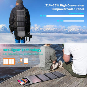 SC005 22W Portable Waterproof Foldable Solar Panel Charger | Dual USB Ports
