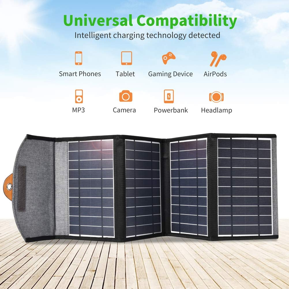 SC005 22W Portable Waterproof Foldable Solar Panel Charger | Dual USB Ports
