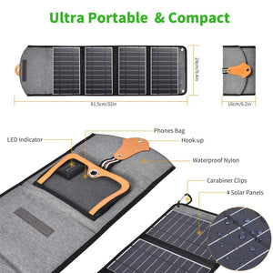 SC005 22W Portable Waterproof Foldable Solar Panel Charger | Dual USB Ports