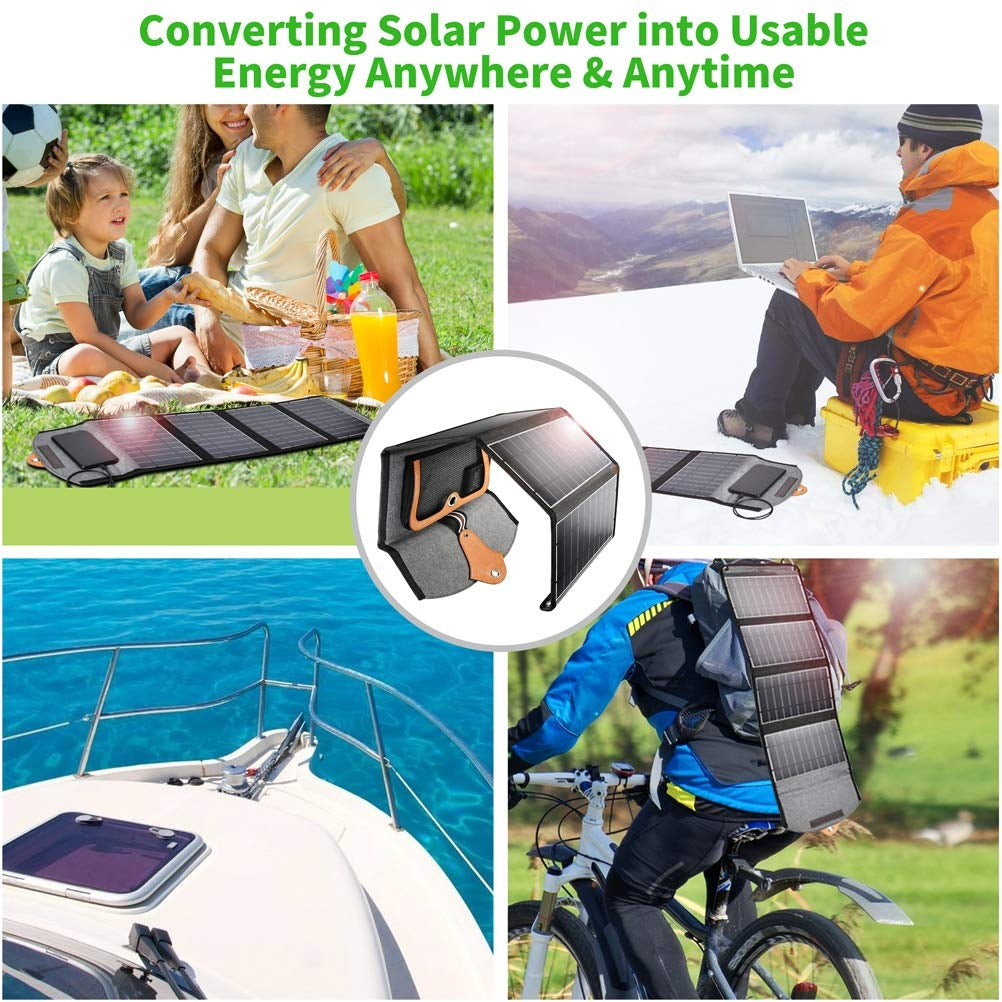 SC005 22W Portable Waterproof Foldable Solar Panel Charger | Dual USB Ports