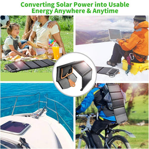 SC005 22W Portable Waterproof Foldable Solar Panel Charger | Dual USB Ports