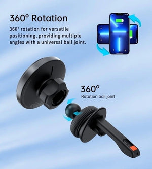 T204-F 15W Magnetic Car Charger Holder with LED Light | Aluminium Alloy Housing