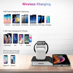 T316 4-in-1 Wireless Charging Station | iPhone/Apple Watch/iPod | Qi Wireless