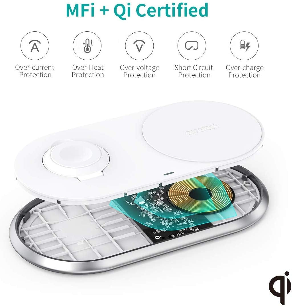 T317 2-in-1 Dual Wireless Charger Pad | MFI Certified