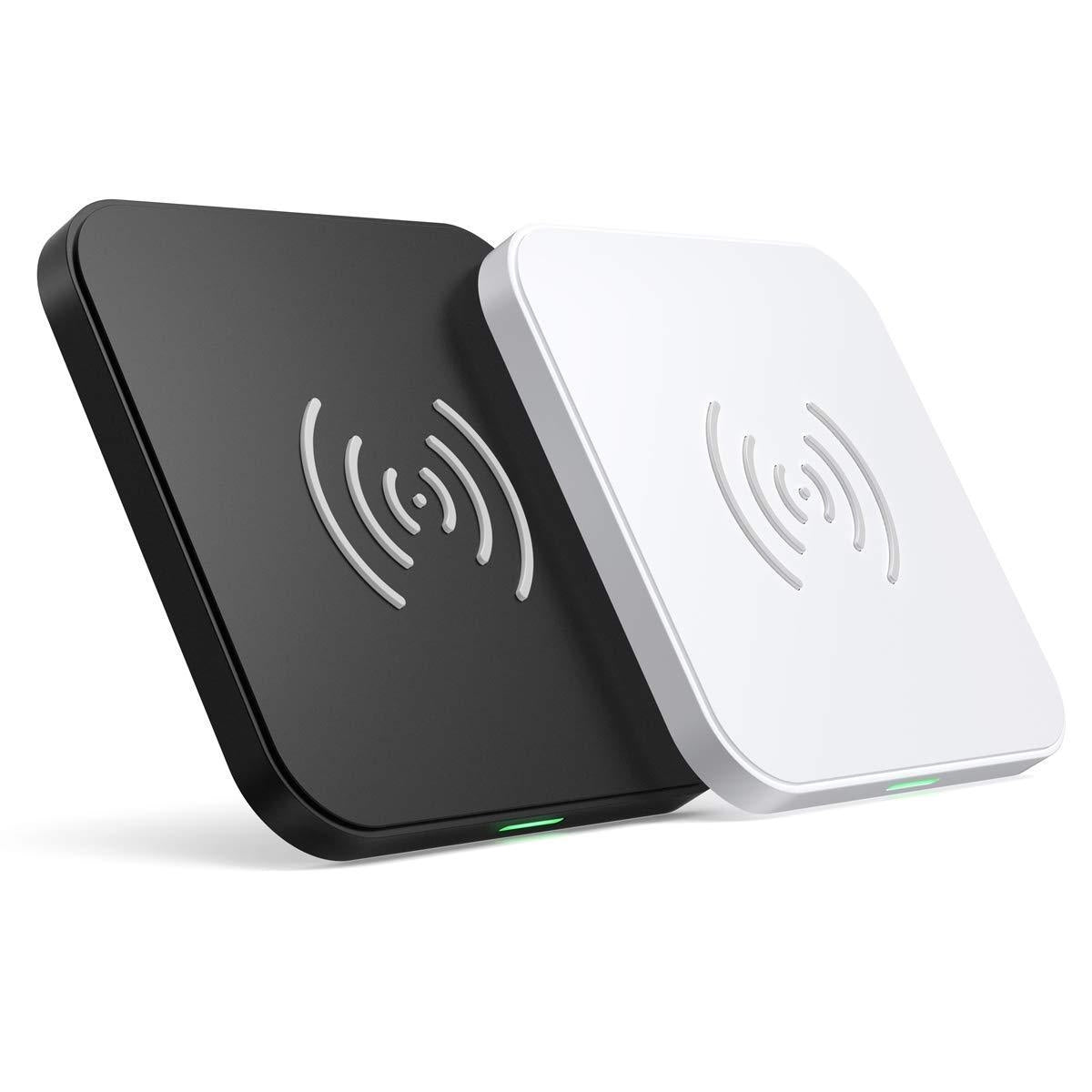 T511BW Qi Certified Fast Wireless Charging Pad | Black & White | 2 Pack