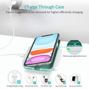 T511BW Qi Certified Fast Wireless Charging Pad | Black & White | 2 Pack