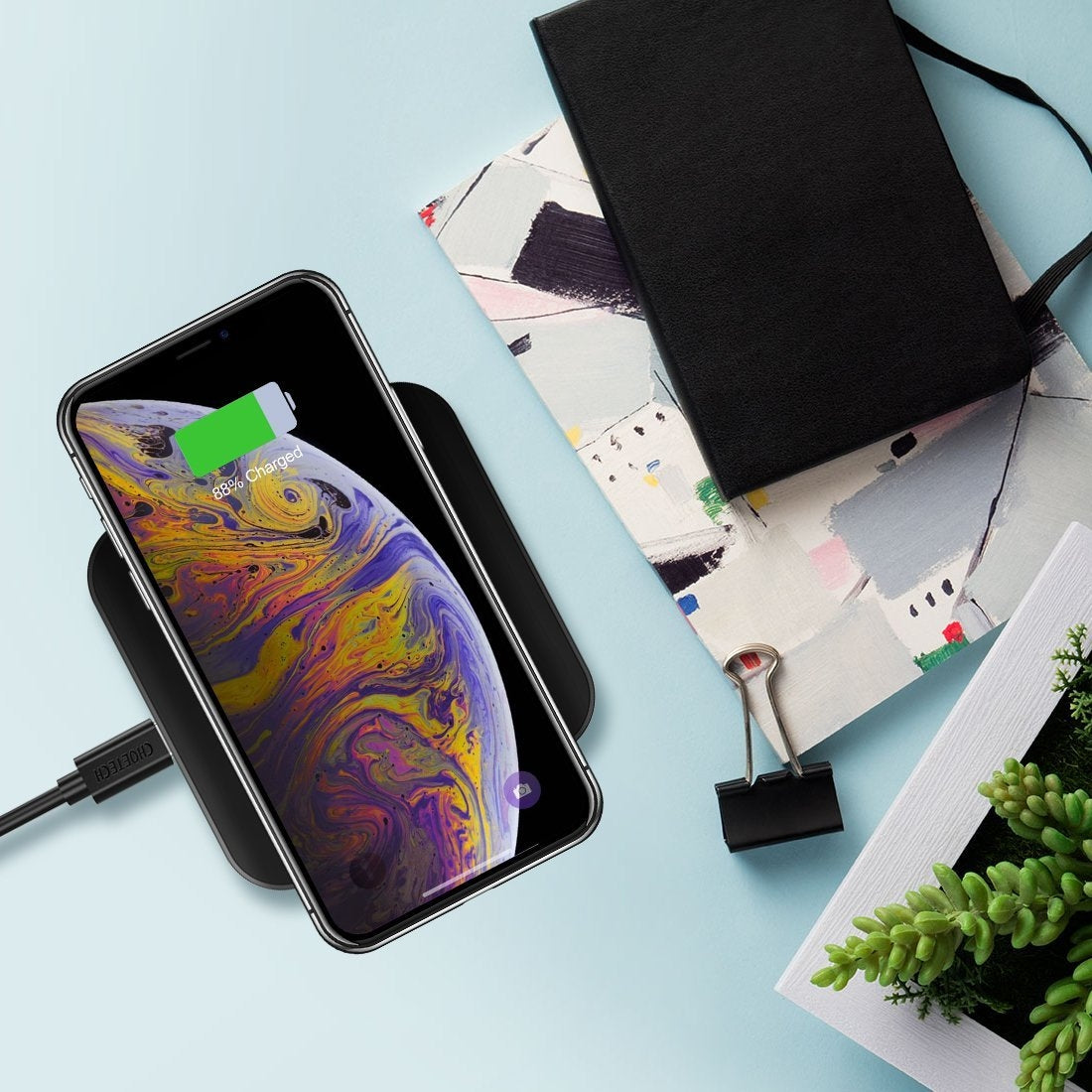 T511S Qi Certified 10W/7.5W Fast Wireless Charger Pad