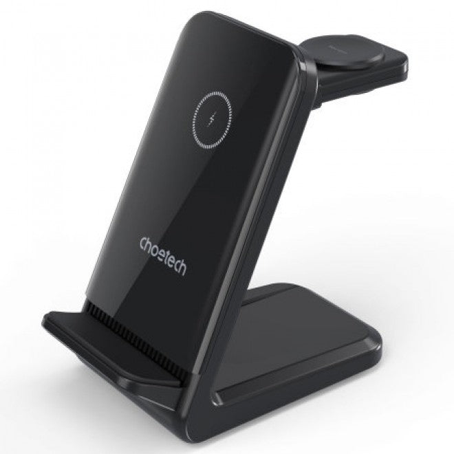 T608-F-BK 15W 4-in-1 Wireless Charger Stand | For iWatch & Samsung Watch | Black