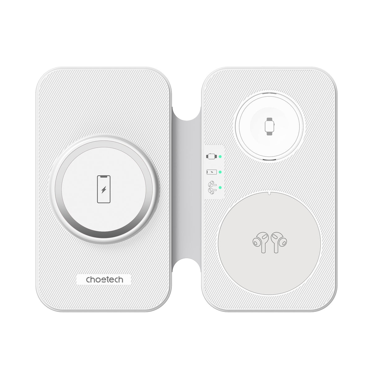 T616-F-WH 3-in-1 Magnetic Foldable Wireless Charger | White