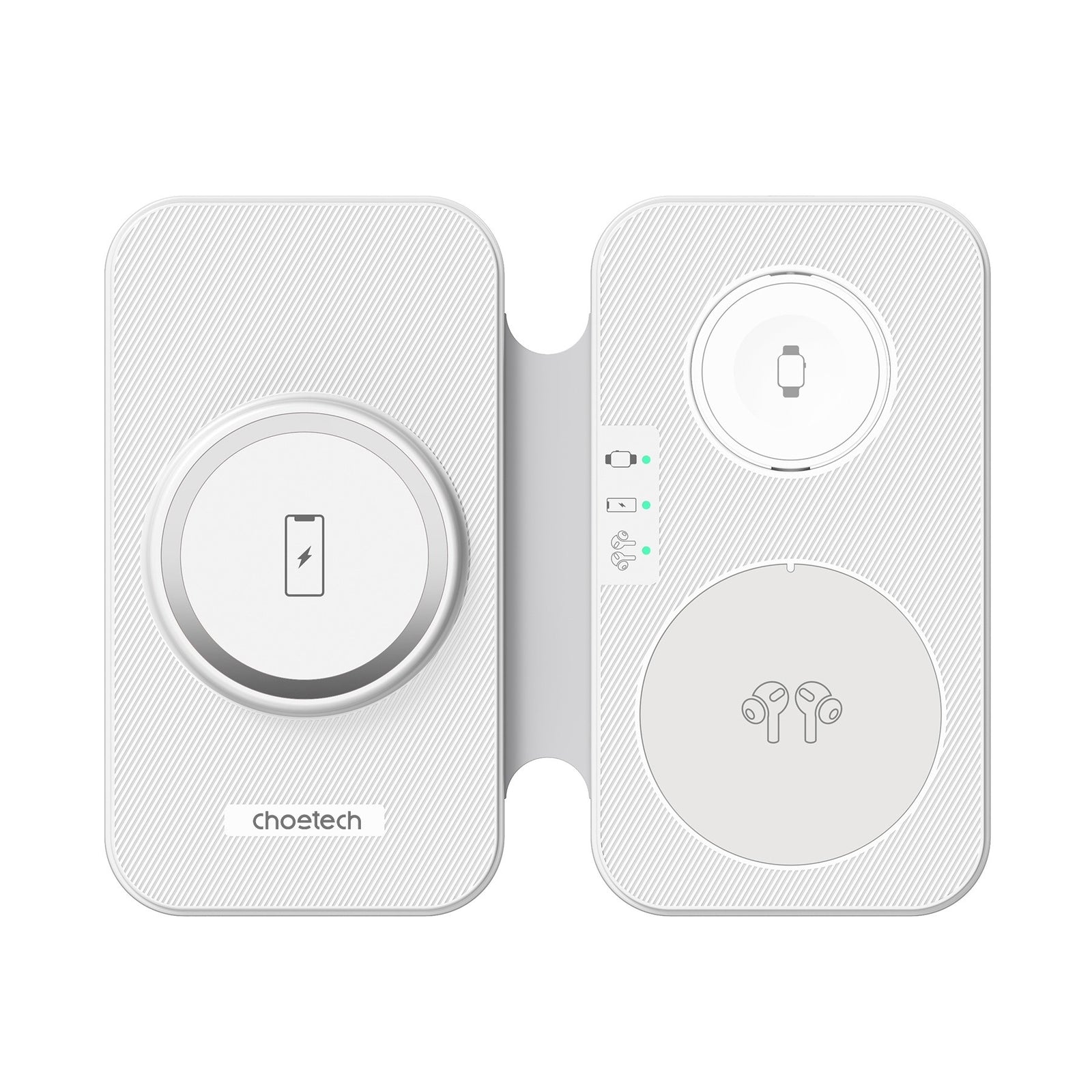 T616-F-WH 3-in-1 Magnetic Foldable Wireless Charger | White