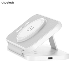 T616-F-WH 3-in-1 Magnetic Foldable Wireless Charger | White