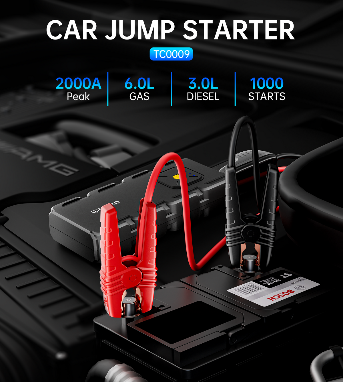 CHOETECH TC0009 Car Jump Starter | 16000mAh | With Emergency Light