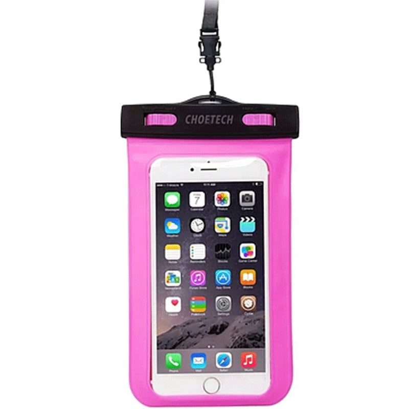 WPC007-PK Universal Waterproof Cell Phone Pouch Bag | Up to 8-inch | Pink