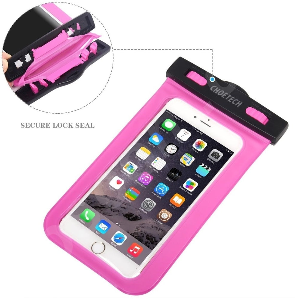 WPC007-PK Universal Waterproof Cell Phone Pouch Bag | Up to 8-inch | Pink
