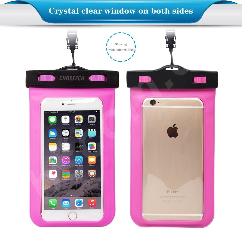 WPC007-PK Universal Waterproof Cell Phone Pouch Bag | Up to 8-inch | Pink