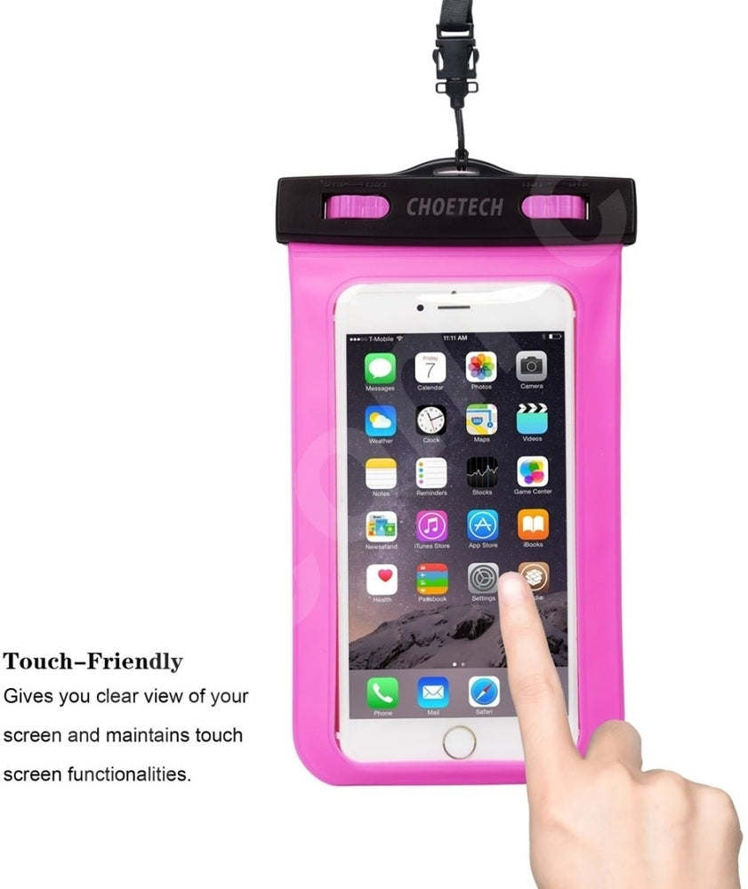 WPC007-PK Universal Waterproof Cell Phone Pouch Bag | Up to 8-inch | Pink