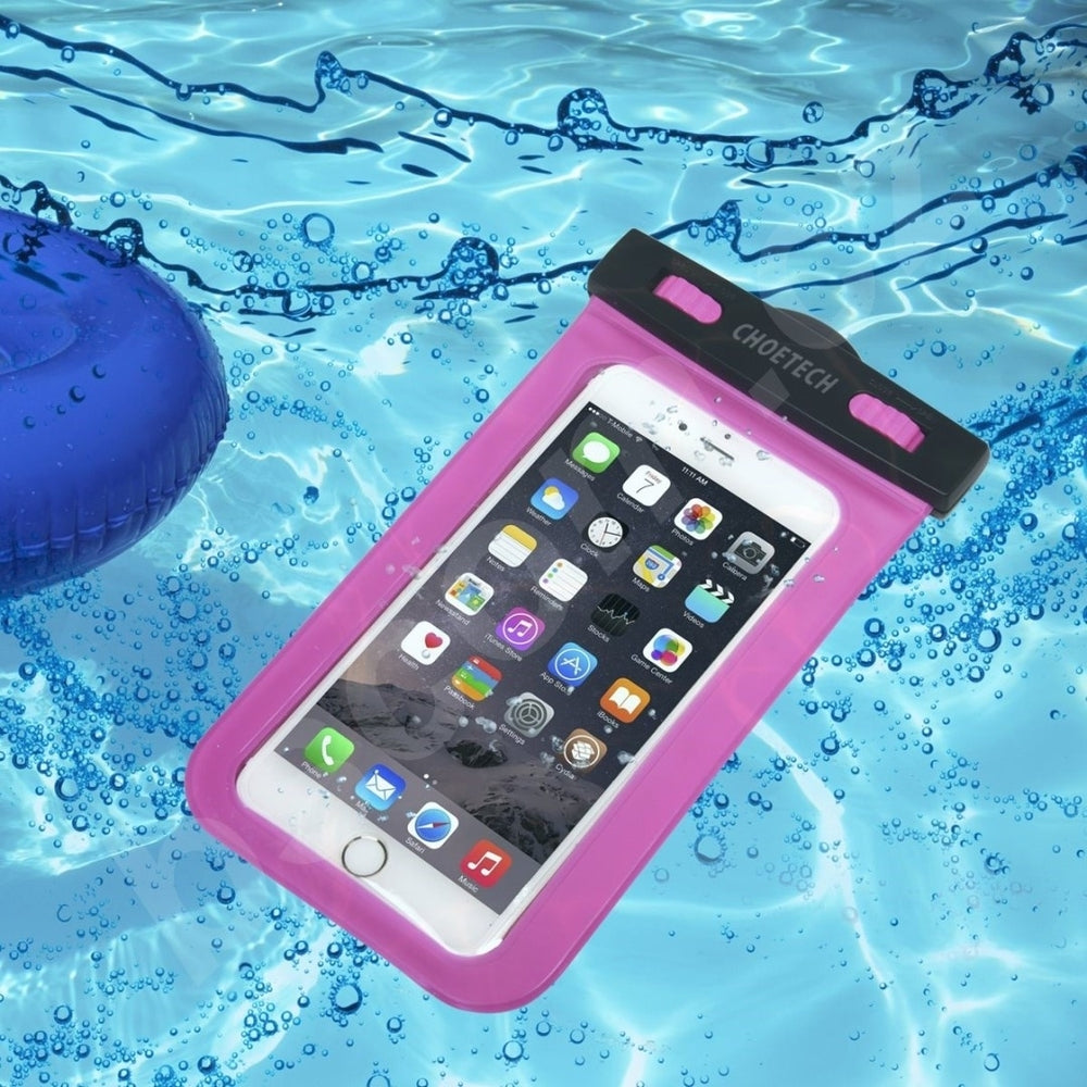 WPC007-PK Universal Waterproof Cell Phone Pouch Bag | Up to 8-inch | Pink