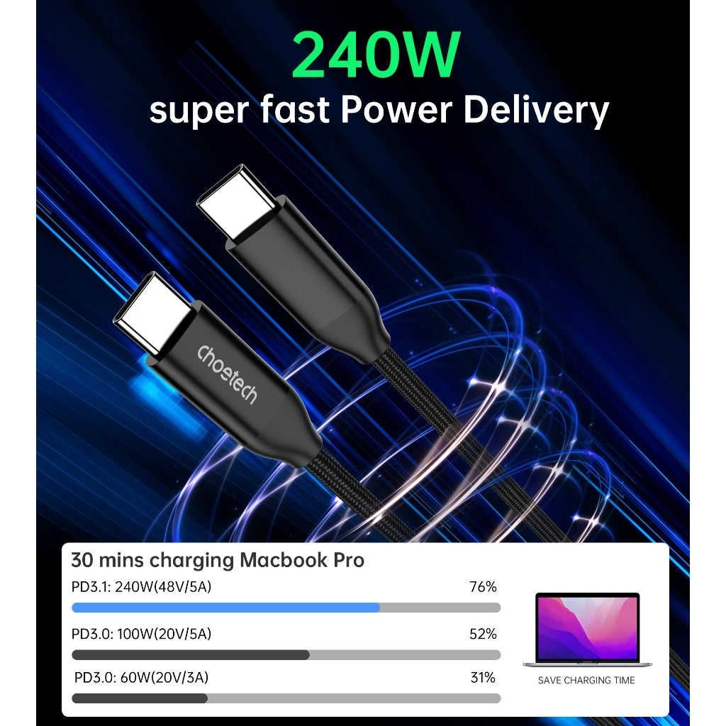 XCC-1036 USB-C M to M PD3.1 240W Super Fast Charging Cable | 2M