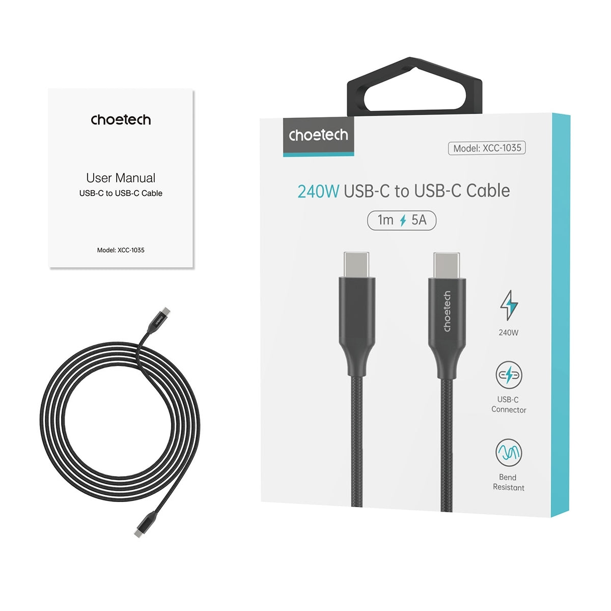 XCC-1036 USB-C M to M PD3.1 240W Super Fast Charging Cable | 2M