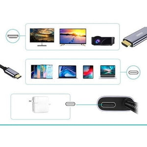 CHOETECH XCH-M180-GY-V2 USB-C to HDMI Adapter | 4K 60Hz | PD 100W Power Delivery | 1.8M Cable