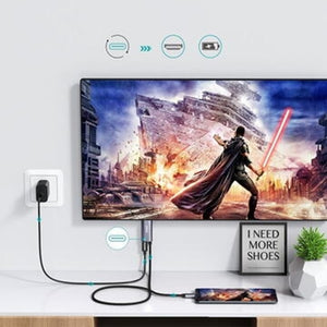 CHOETECH XCH-M180-GY-V2 USB-C to HDMI Adapter | 4K 60Hz | PD 100W Power Delivery | 1.8M Cable