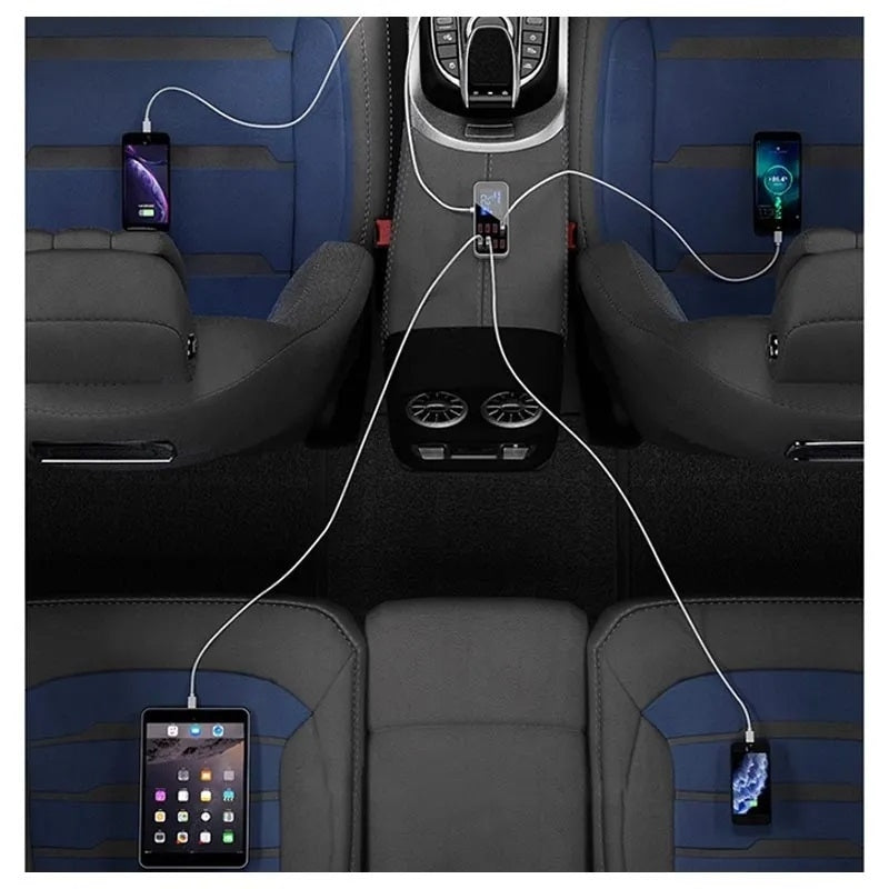 8-Port PD+QC3.0 Car Charger | With LED Display