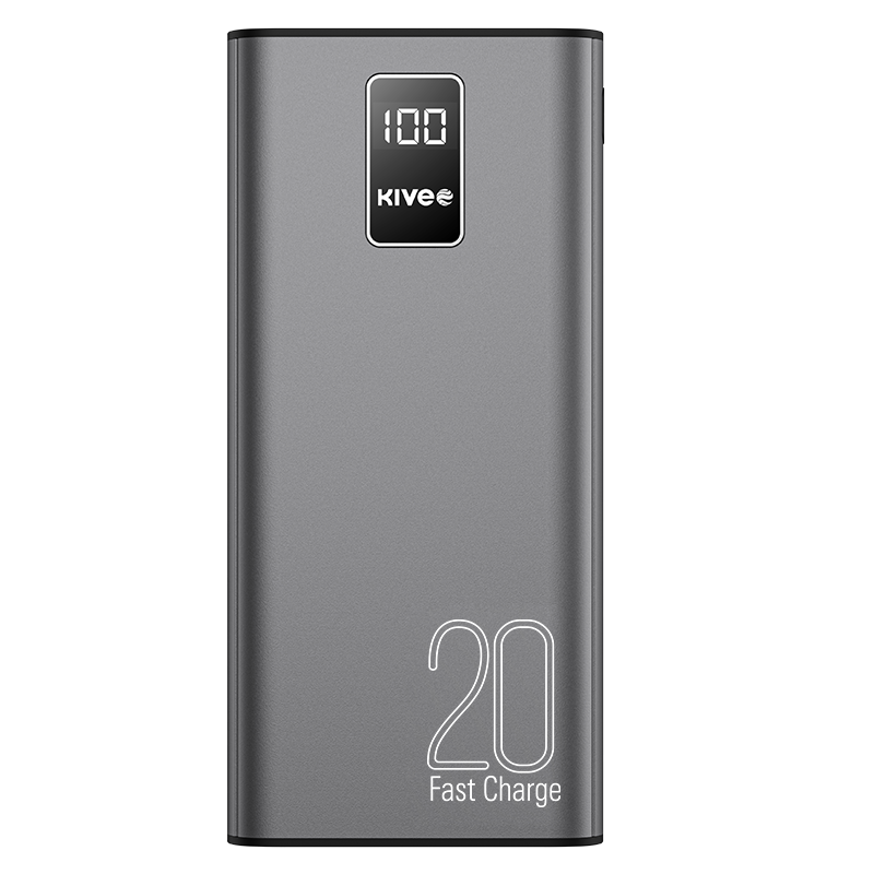 KIVEE PT23 | 20000mAh Power Bank with Digital Display | Black