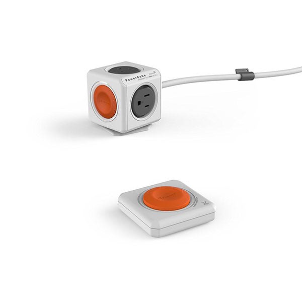 Allocacoc Powercube Extended Remote | 4-Outlets | with Remote Control Button